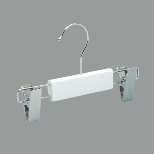 100 Adet Beyaz Bebek Pantolon Etek Askısı Ayarlanabilir Klipsli Alt Takım Askısı Ahşap askı