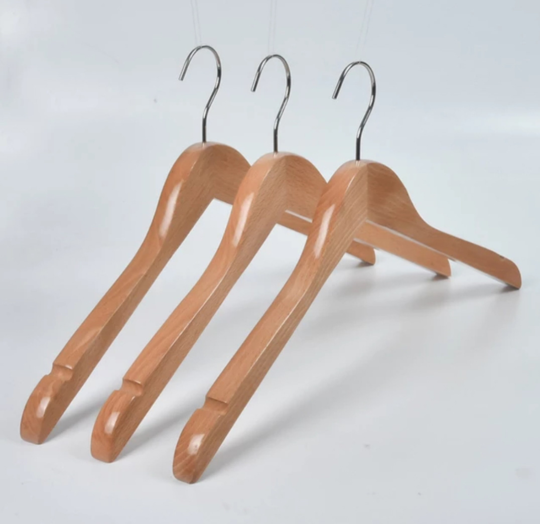 100 Adet Ahşap Omuzlu askı Formlu Takım Elbise Ceket Askısı