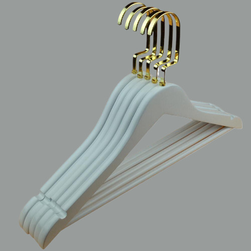 150 Beyaz Kıyafet Elbise Askısı Gömlek Askısı Amerikan Kanca Gold