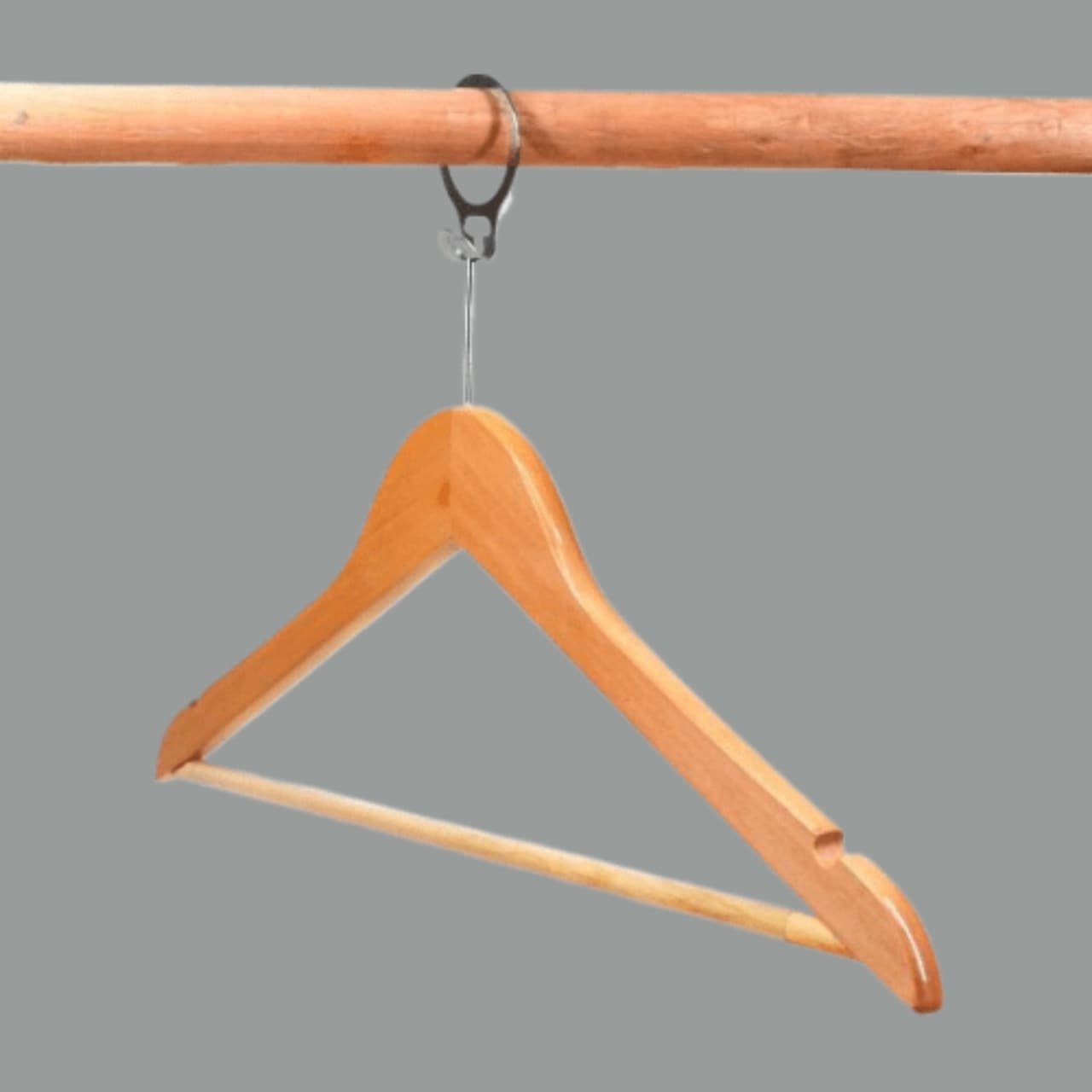 500 ADET METAL KANCALI AHŞAP OTEL TİPİ ELBİSE ASKISI